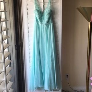 Mint Long bridesmaid dress